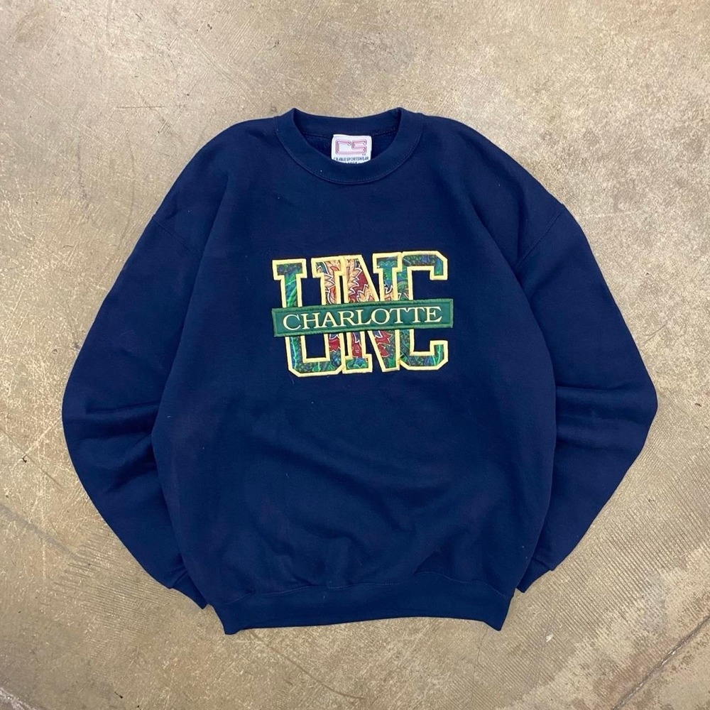 Vintage UNC Charlotte University of North Carolina Tar Heels 90s Sweatshirt L